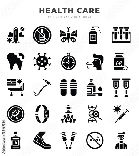 icons set. HEALTH CARE for web. app. vector illustration.
