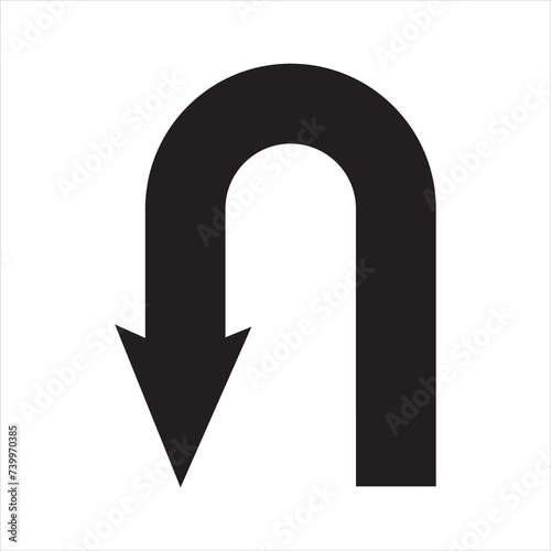 Turn back arrow vector icon. filled flat sign for mobile concept and web design. Return arrow direction simple solid icon. Symbol, logo illustration. Pixel perfect vector graphics. EPS 10