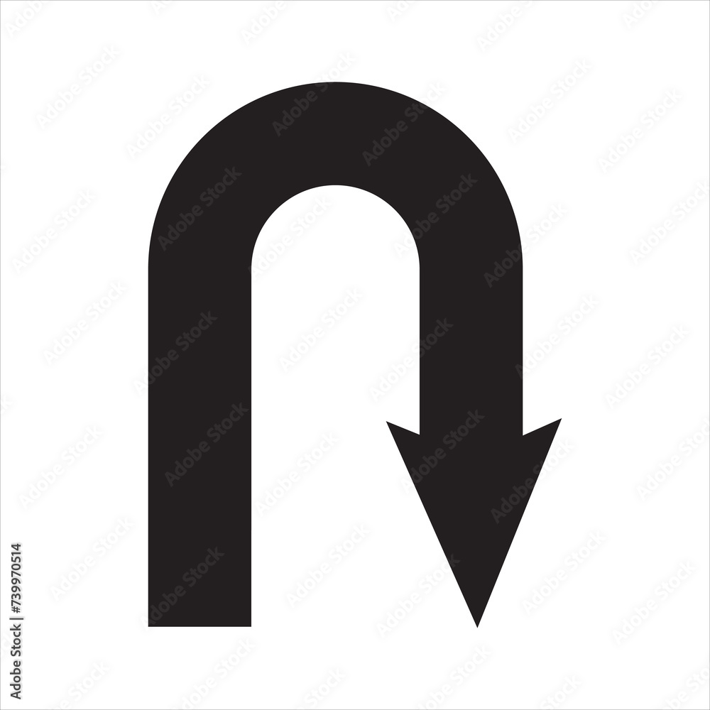 Turn Back vector icon. Style is flat icon symbol, black color, white background. Turn Back vector icon. Style is flat icon symbol, black color, white background.