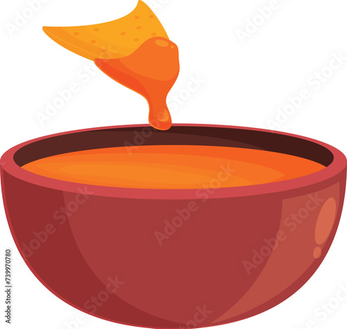 Cuisine nachos icon cartoon vector. Sauce tomato. Snack cheese chip