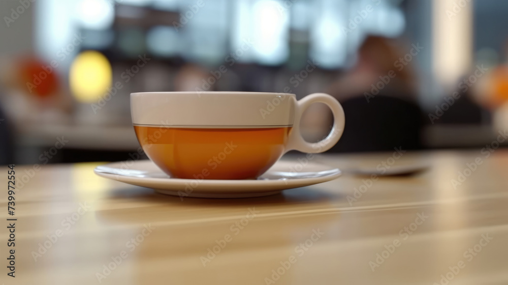 Cup of coffee or tea on the table in the office Cup of coffee or tea on the table in the office