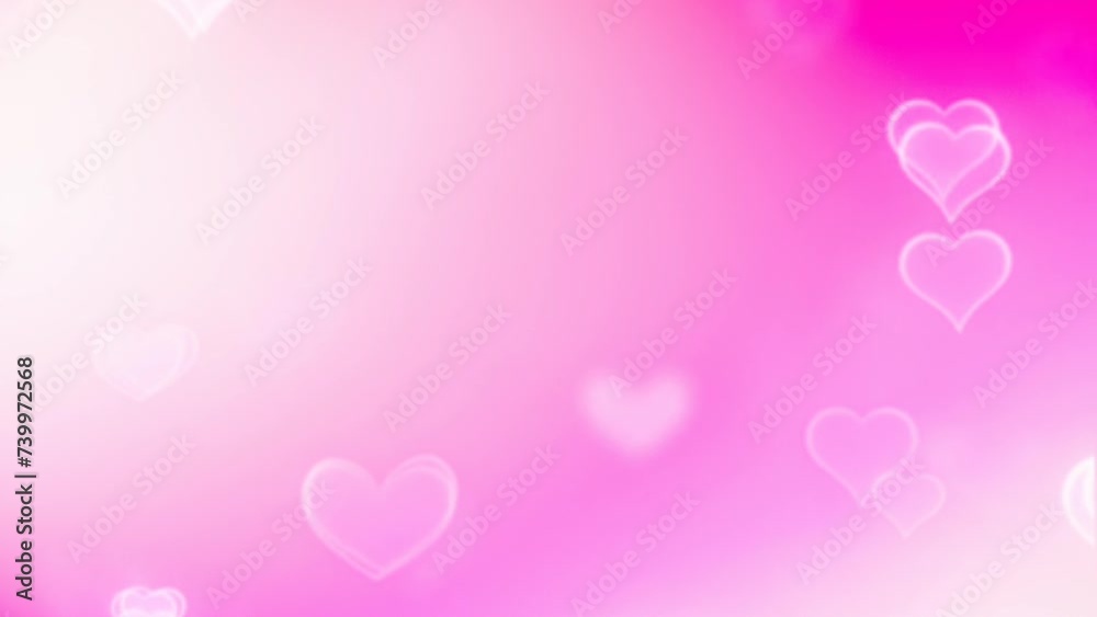 Pink background with heart shaped balloons Pink background with heart shaped balloons