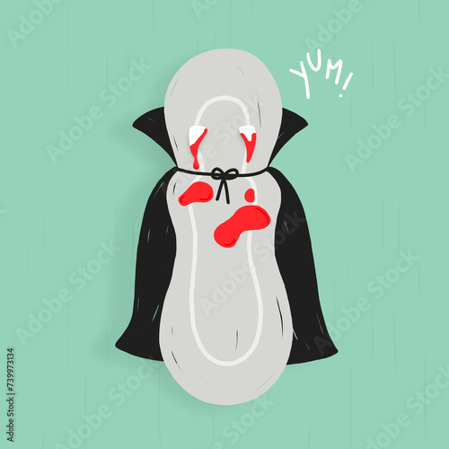 fun period vampire sanitary pad illustration