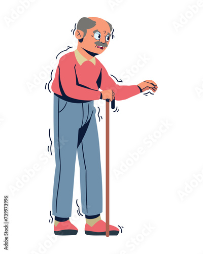 parkinson grandpa with cane
