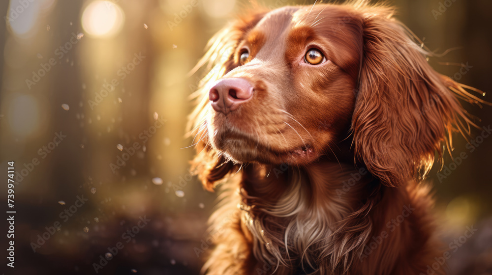 Dog. Setter on a blurred background