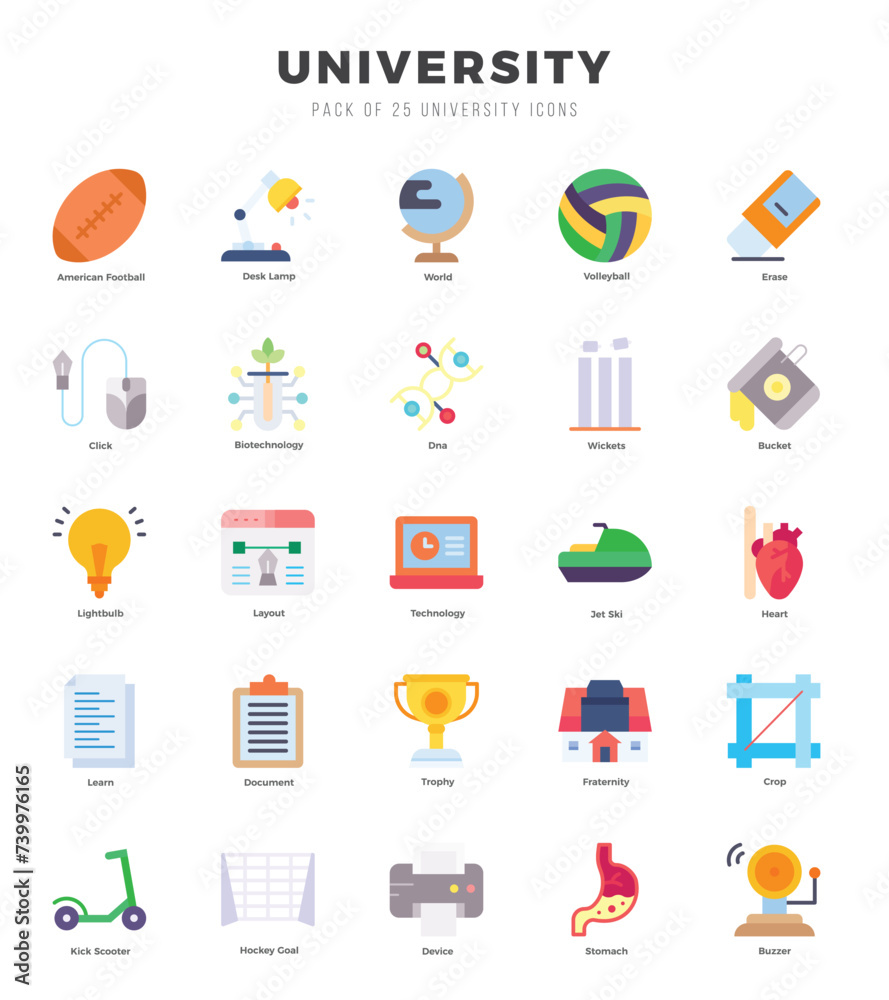 University icon pack for your website. mobile. presentation. and logo design.