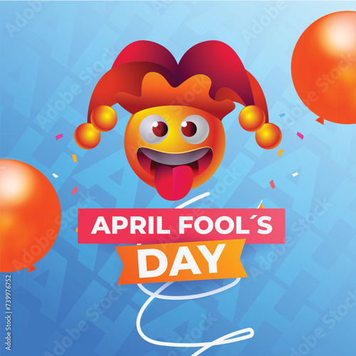 vector colorful realistic april fools' day illustration