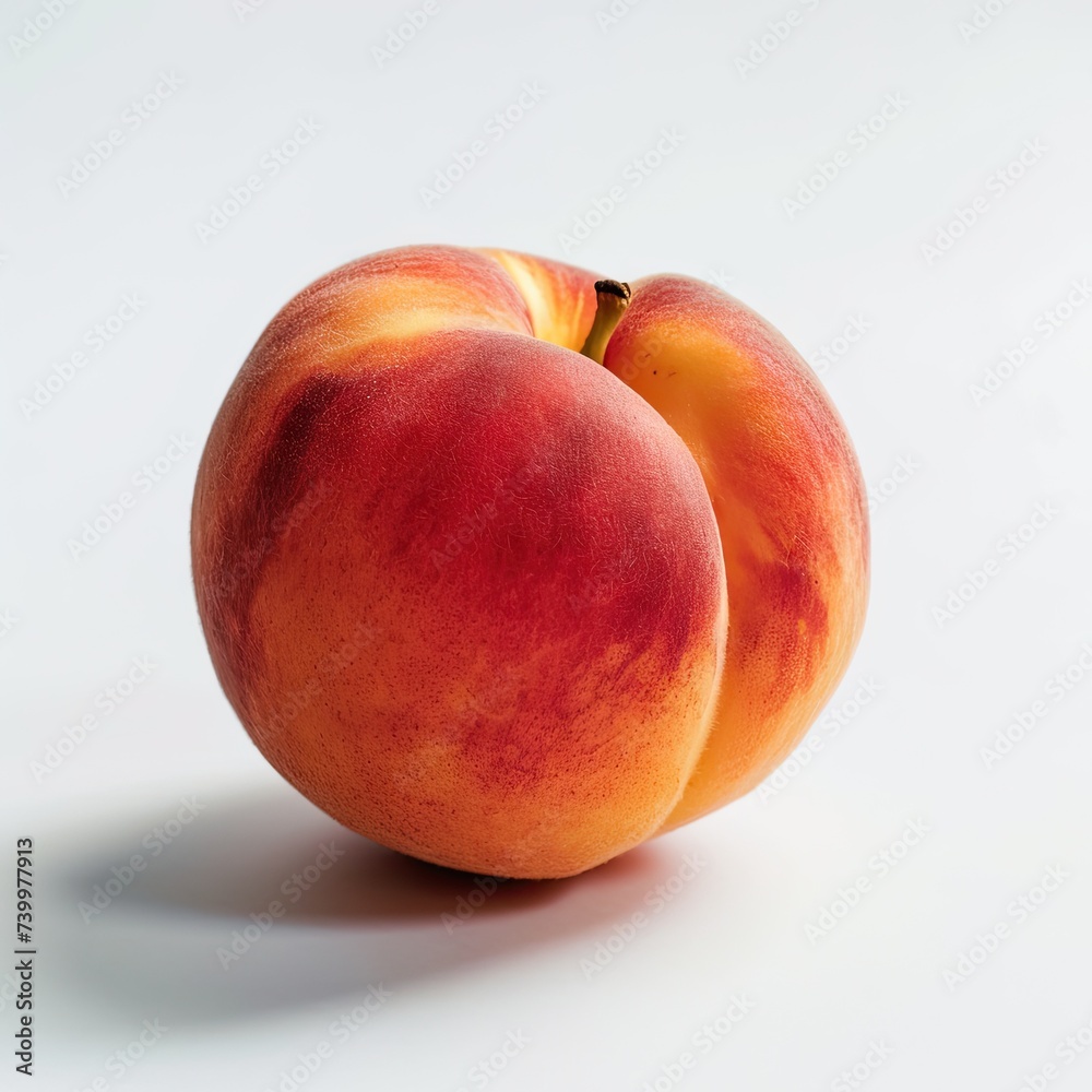 Peach isolated. Ripe sweet peach isolated on white background. Fresh fruits. close up photo Peach isolated. Ripe sweet peach isolated on white background. Fresh fruits. close up photo