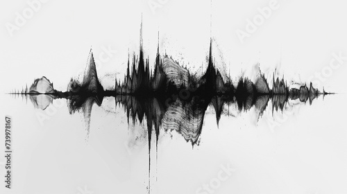 Abstract representation of sound waves from brutal grindcore captured in sharp minimalist lines