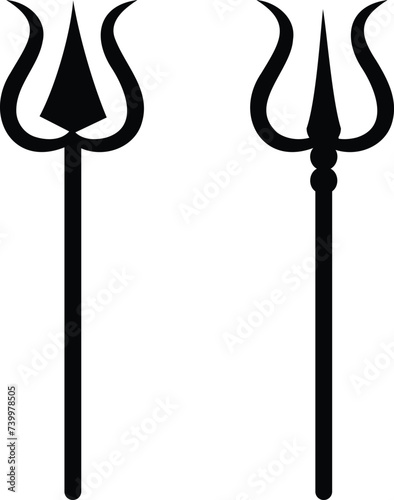 Vector Trishul design, Lord ShivaTrishul Trident Vector Illustration 
