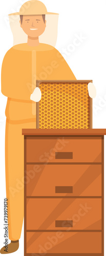 Take honey frame apiarist icon cartoon vector. Food apiculture. Garden plant
