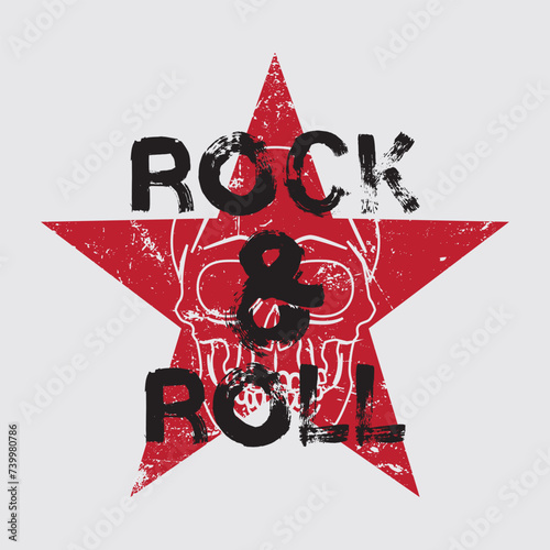 Rock and roll Illustration typography for t shirt, poster, logo, sticker, or apparel merchandise