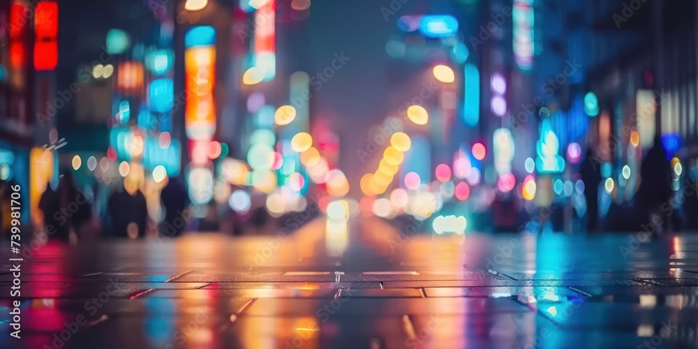 City streetscape at night capturing vibrant essence of urban travel busy road filled with motion by car lights lively scene of downtown life perfect for dynamic nature of city transportation