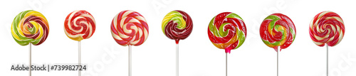 lollipop set png. set of lollipops PNG. Sucker with swirls isolated. lollipop top view. lollipop flay lay png