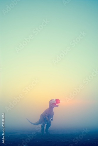 a dinosaur with a virtual reality headset photo