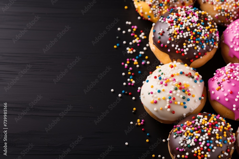 a group of donuts with sprinkles