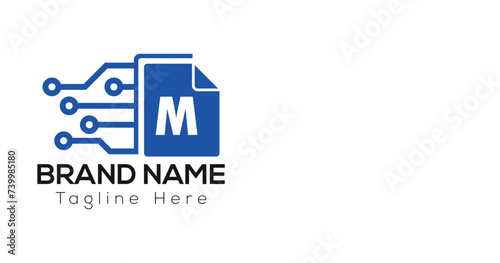 Abstract M letter modern initial lettermarks logo design 