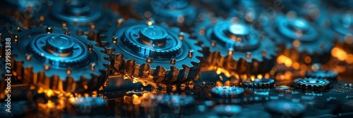 Wallpaper Mural Detailed blueprint pattern of mechanical gears and parts, Background Image, Background For Banner Torontodigital.ca