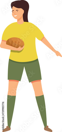 Team work player icon cartoon vector. Happy player. Rugby game