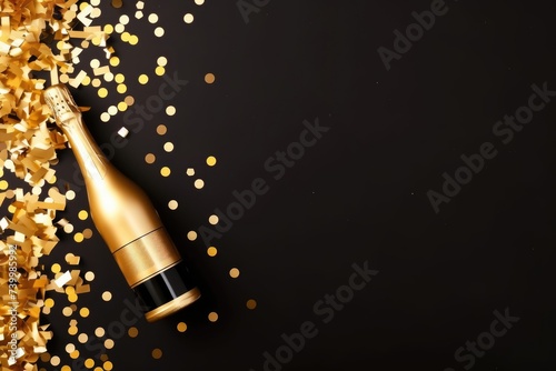 Elegant Champagne Celebration with Golden Confetti