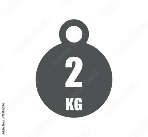 2kg weight icon. Vector design sport and gym