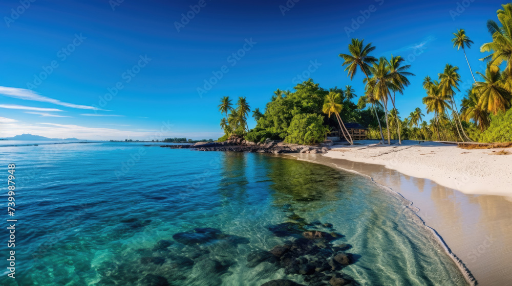 Walking along the sandy shores of a secluded beach Walking along the sandy shores of a secluded beach