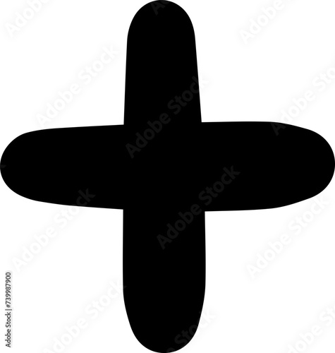 plus cute paw footprint lettter sign symbol