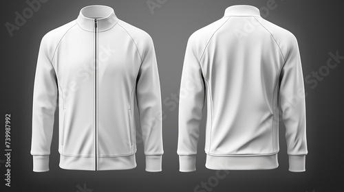 blank tracksuit jacket blank mockup 3d illustration front side back side photo