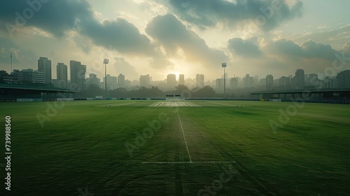 Empty Stadium in evening cricket world cup
