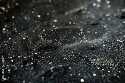 Abstract black background with brilliant dust