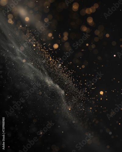 Abstract black background with brilliant dust