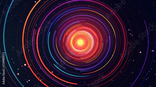 Abstract space image with colorful circular pattern