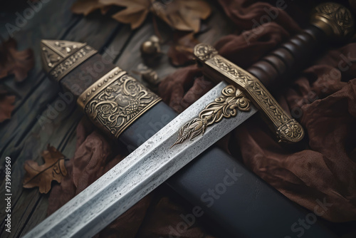 vicensanh Close-up of a Spartan xiphos sword and its scabbard. Close-up of a Spartan xiphos sword and its scabbard.-22a4-4640-8cbf-737bc1213918-standard-scale-4 00x