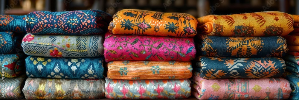 Ikat fabric pattern with traditional weaving styles, Background Image, Background For Banner Ikat fabric pattern with traditional weaving styles, Background Image, Background For Banner