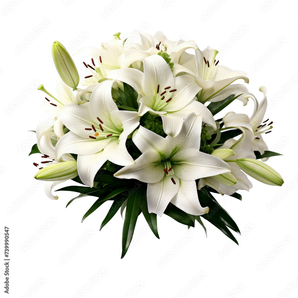 Beautiful lily flowers isolated on white Beautiful lily flowers isolated on white