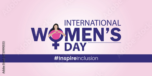 International Women's Day concept poster. 2024 Women's Day campaign theme- #InspireInclusion, Females for feminism, independence, sisterhood, empowerment, activism for women's rights