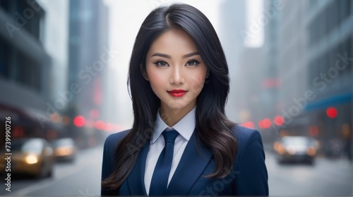 portrait asian woman with businessuit. 4k Portrait photo illustrations.  business woman portrait.  Image Generated with  AI 