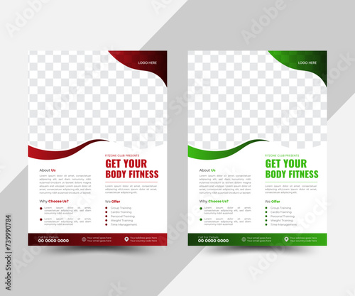 Modern creative business travel, medical, fitness, real estate printable vector flyer design template