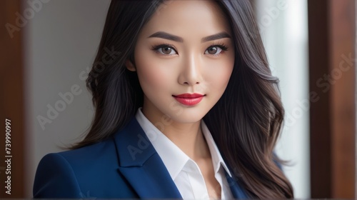 portrait asian woman with businessuit. 4k Portrait photo illustrations. business woman portrait." Image Generated with AI"