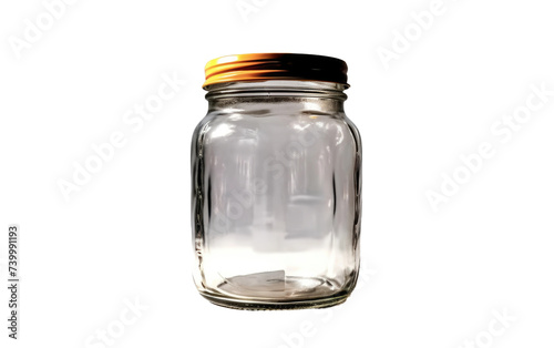 A glass jar with a wooden lid. Isolated on a Transparent Background PNG.