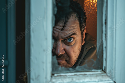 Making threats or displaying aggressive behavior , negative actions a disgruntled neighbor photo