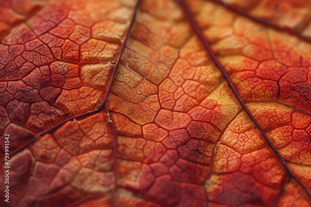 Fototapeta premium Realistic close-up of the delicate veins on a fallen