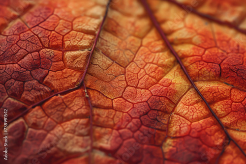 Realistic close-up of the delicate veins on a fallen