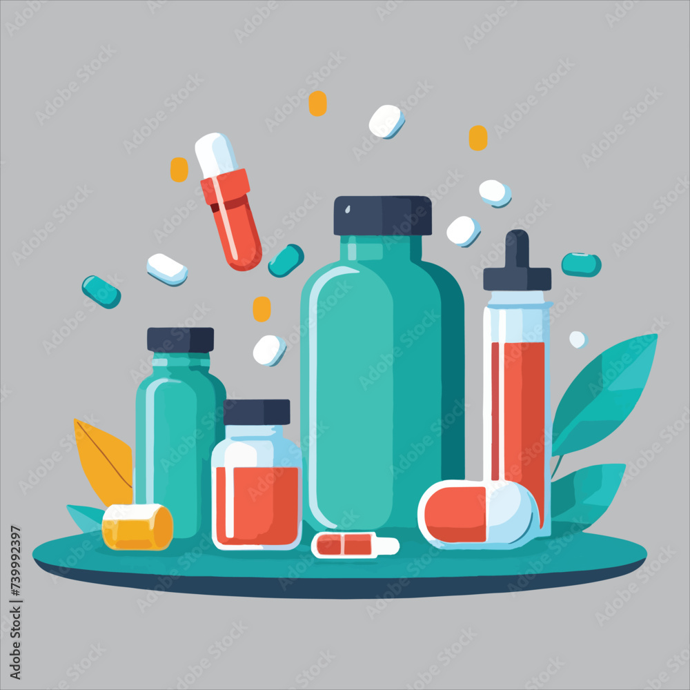 vector of medicine and drug