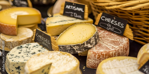 Write ARTISANAL CHEESES at a cheese market