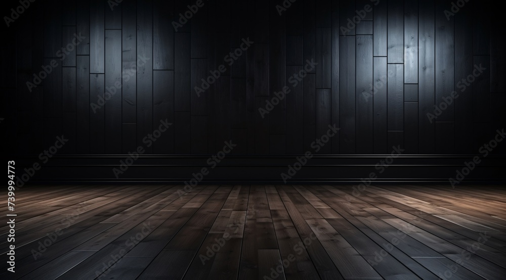 a dark room with wood floor and dark walls a dark room with wood floor and dark walls