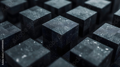 a group of black cubes