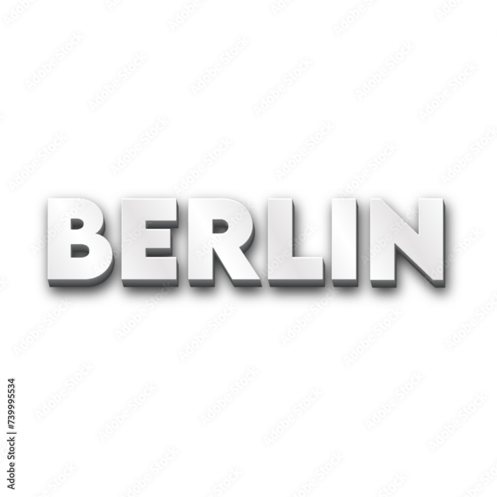 3D Berlin text on white background 3D Berlin text on white background
