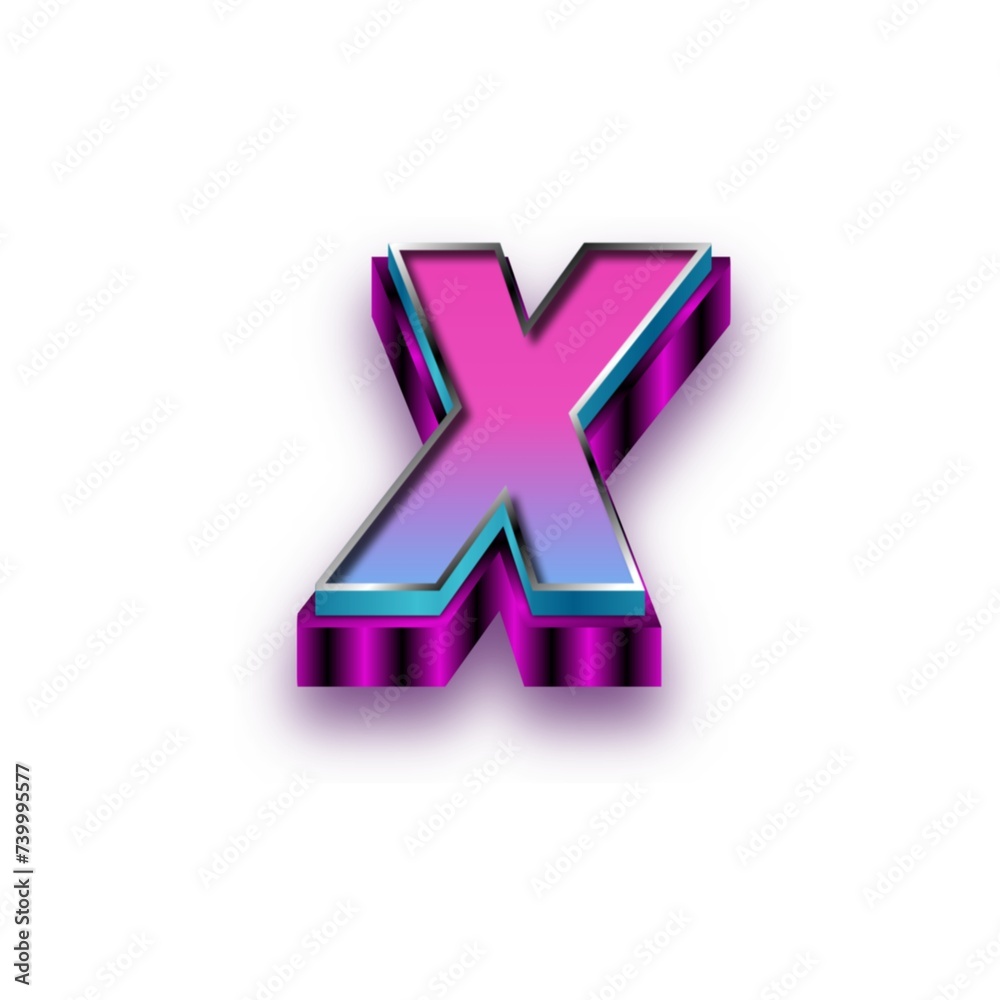 Obraz premium 3D X on white background