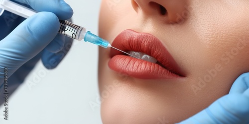 A Woman Is Getting A Botox Injection In Her Lips